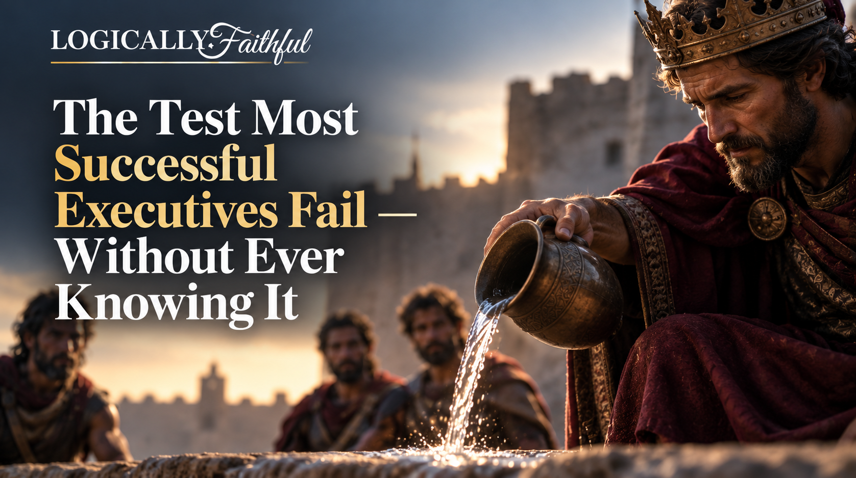 King David pours out water as a symbol of ethical leadership and corporate wealth King David pours out water as a symbol of ethical leadership and corporate wealth